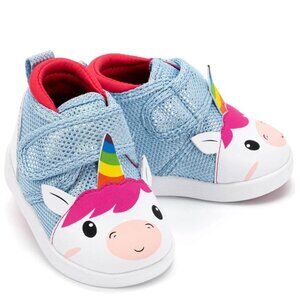 Unicorn Squeaky Toddler Shoes V1 | White/Sparkly Blue - Size 4